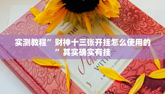 实测教程”财神十三张开挂怎么使用的”其实确实有挂