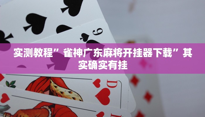 实测教程”雀神广东麻将开挂器下载”其实确实有挂