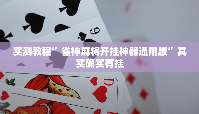 实测教程”雀神麻将开挂神器通用版”其实确实有挂