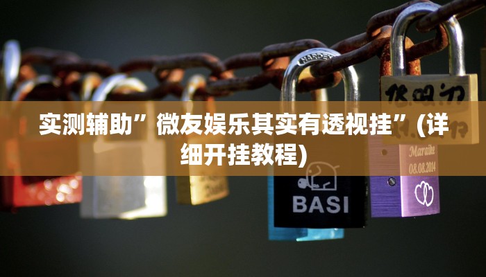 实测辅助”微友娱乐其实有透视挂”(详细开挂教程)