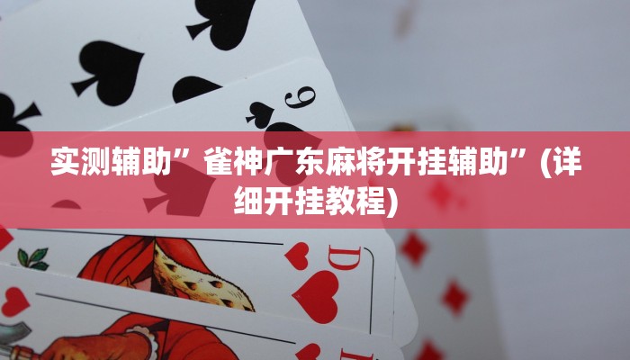 实测辅助”雀神广东麻将开挂辅助”(详细开挂教程)