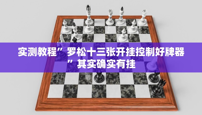 实测教程”罗松十三张开挂控制好牌器”其实确实有挂
