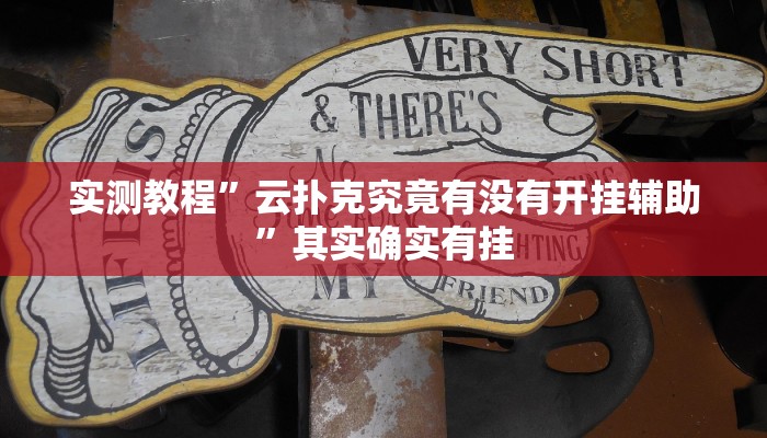 实测教程”云扑克究竟有没有开挂辅助”其实确实有挂