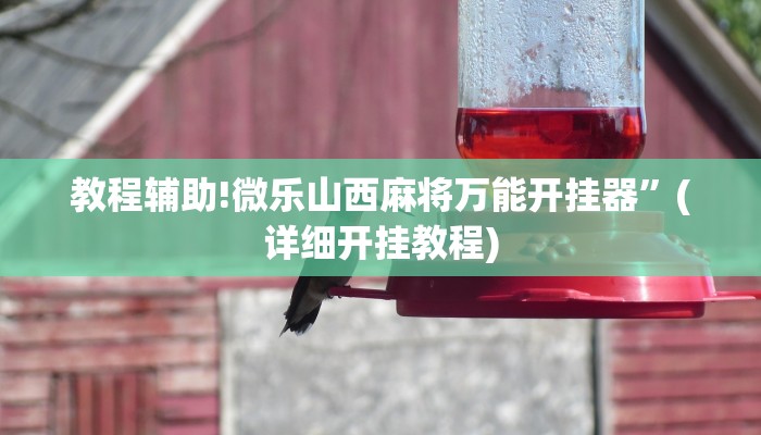教程辅助!微乐山西麻将万能开挂器”(详细开挂教程)