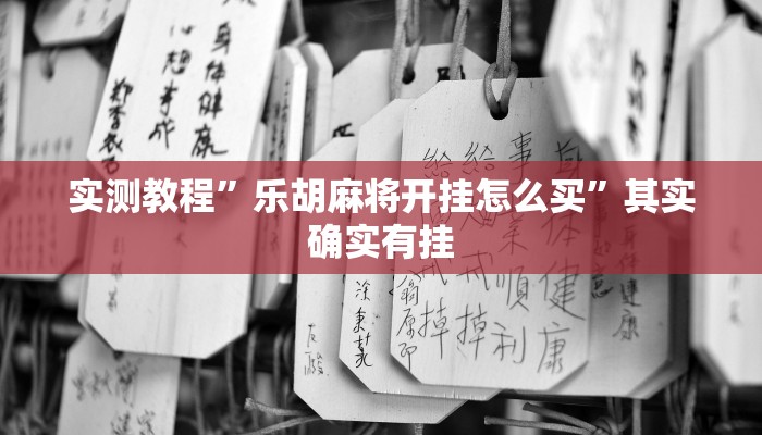 实测教程”乐胡麻将开挂怎么买”其实确实有挂