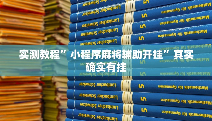 实测教程”小程序麻将辅助开挂”其实确实有挂