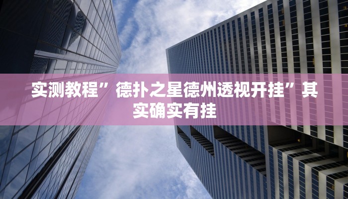 实测教程”德扑之星德州透视开挂”其实确实有挂
