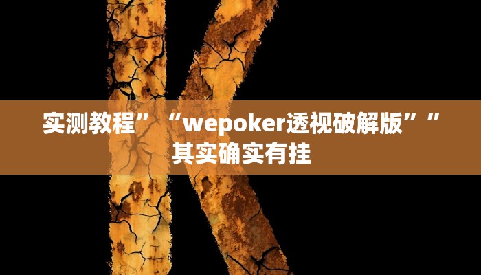 实测教程”“wepoker透视破解版””其实确实有挂