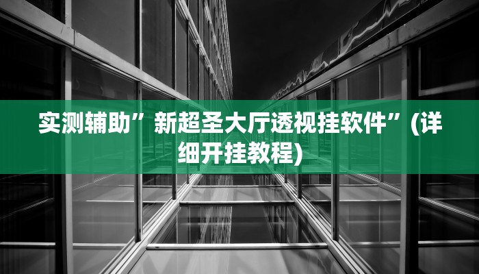 实测辅助”新超圣大厅透视挂软件”(详细开挂教程)