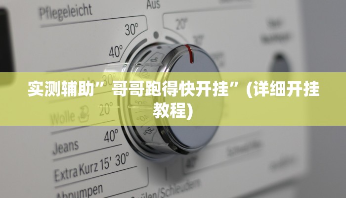 实测辅助”哥哥跑得快开挂”(详细开挂教程)