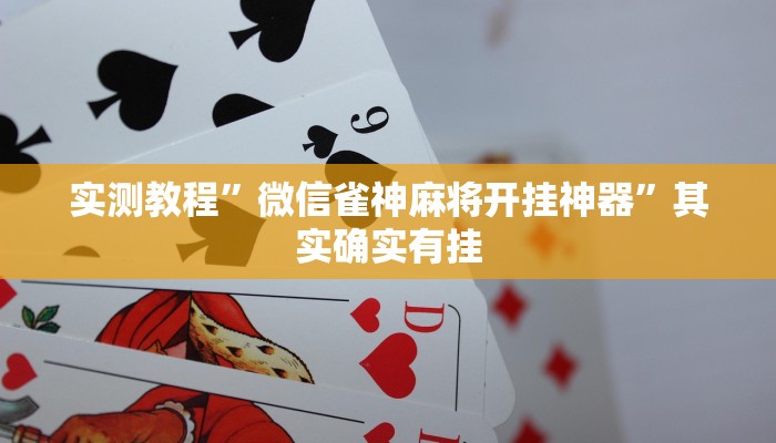 实测教程”微信雀神麻将开挂神器”其实确实有挂