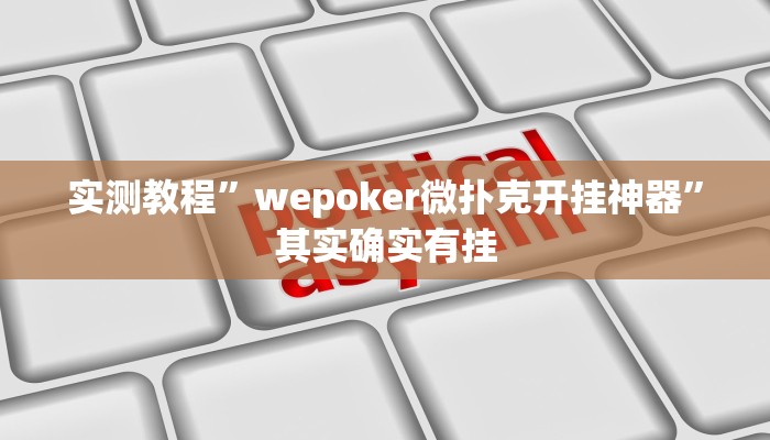 实测教程”wepoker微扑克开挂神器”其实确实有挂