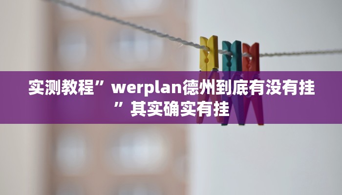 实测教程”werplan德州到底有没有挂”其实确实有挂