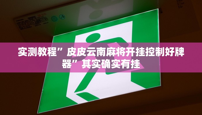 实测教程”皮皮云南麻将开挂控制好牌器”其实确实有挂
