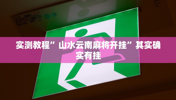 实测教程”山水云南麻将开挂”其实确实有挂