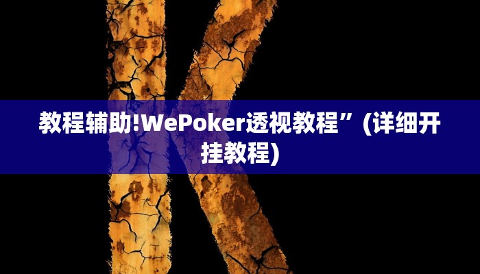 教程辅助!WePoker透视教程”(详细开挂教程)