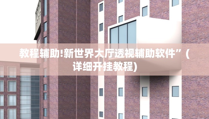 教程辅助!新世界大厅透视辅助软件”(详细开挂教程)