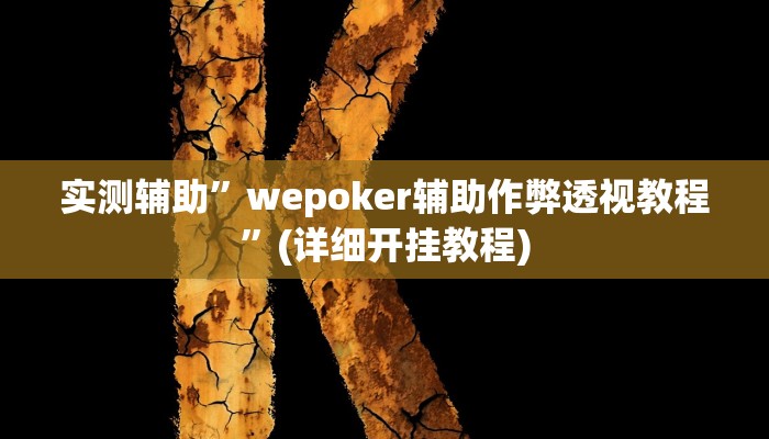 实测辅助”wepoker辅助作弊透视教程”(详细开挂教程)