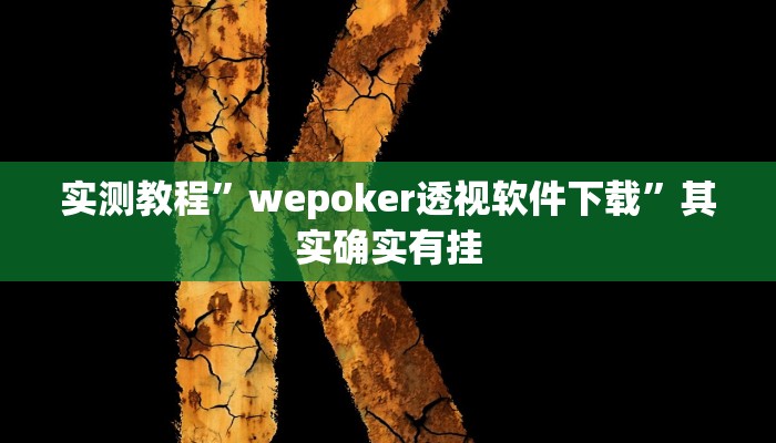 实测教程”wepoker透视软件下载”其实确实有挂