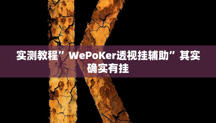 实测教程”WePoKer透视挂辅助”其实确实有挂
