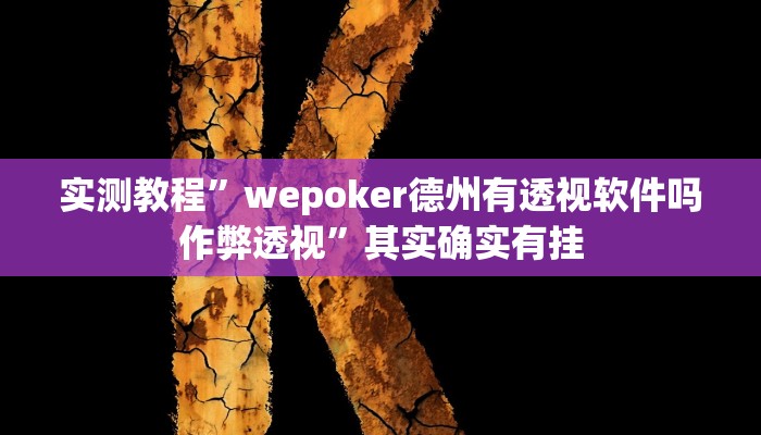 实测教程”wepoker德州有透视软件吗作弊透视”其实确实有挂
