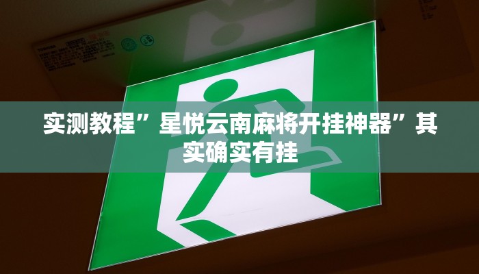 实测教程”星悦云南麻将开挂神器”其实确实有挂