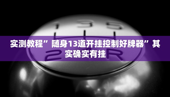 实测教程”随身13道开挂控制好牌器”其实确实有挂