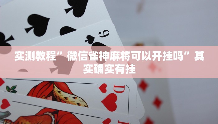 实测教程”大白金岛长沙麻将”其实确实有挂