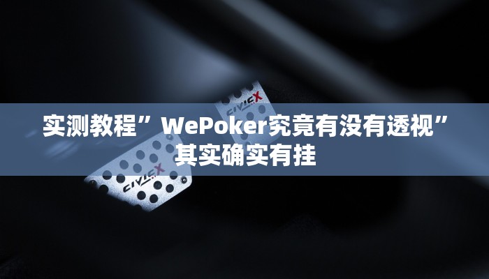 实测教程”WePoker究竟有没有透视”其实确实有挂