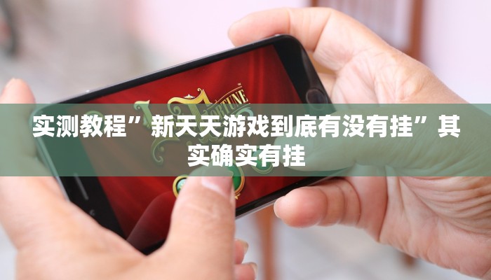 实测教程”新天天游戏到底有没有挂”其实确实有挂