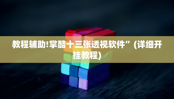 教程辅助!掌酷十三张透视软件”(详细开挂教程)