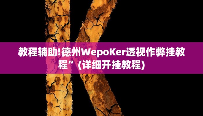 教程辅助!德州WepoKer透视作弊挂教程”(详细开挂教程)