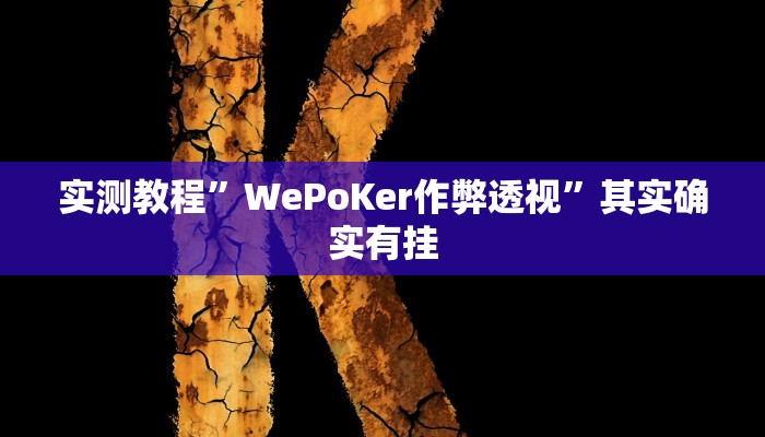 实测教程”WePoKer作弊透视”其实确实有挂
