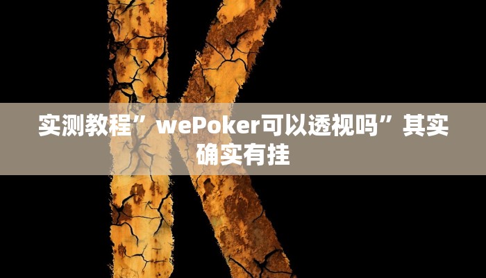 实测教程”wePoker可以透视吗”其实确实有挂