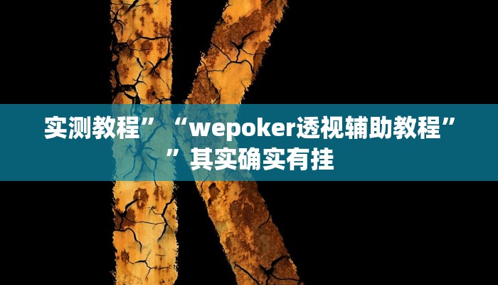 实测教程”“wepoker透视辅助教程””其实确实有挂