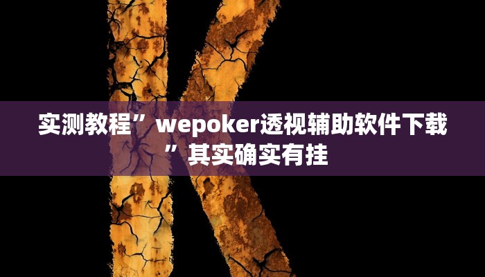实测教程”wepoker透视辅助软件下载 ”其实确实有挂