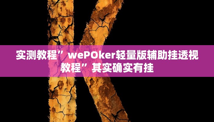 实测教程”wePOker轻量版辅助挂透视教程”其实确实有挂