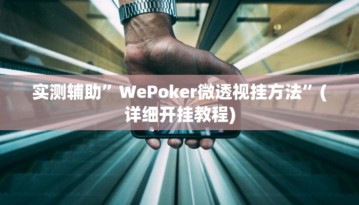 实测辅助”WePoker微透视挂方法”(详细开挂教程)