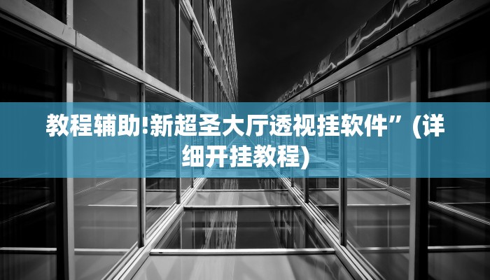教程辅助!新超圣大厅透视挂软件”(详细开挂教程)