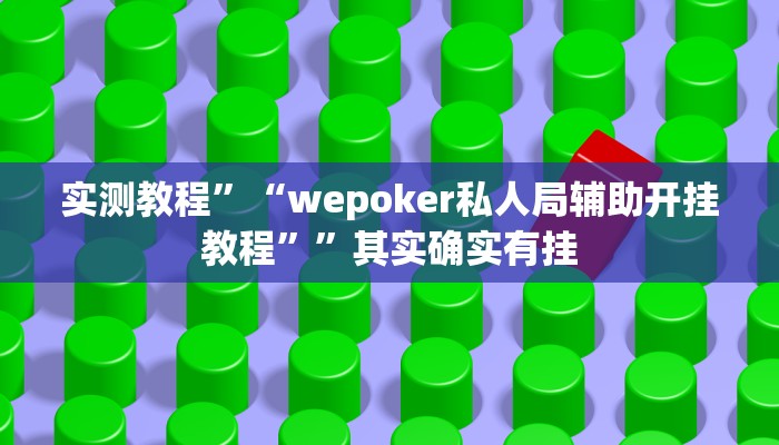 实测教程”“wepoker私人局辅助开挂教程””其实确实有挂