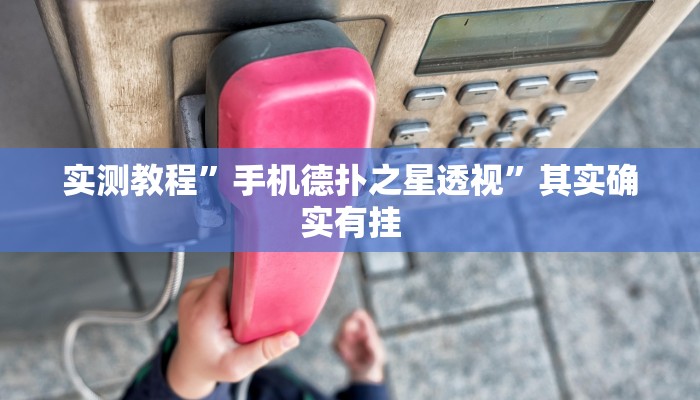 实测教程”手机德扑之星透视”其实确实有挂