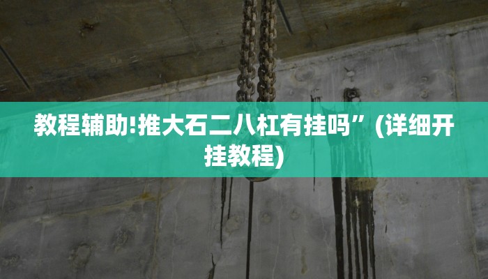 教程辅助!推大石二八杠有挂吗”(详细开挂教程)