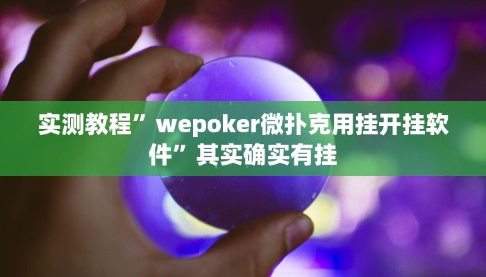 实测教程”wepoker微扑克用挂开挂软件”其实确实有挂