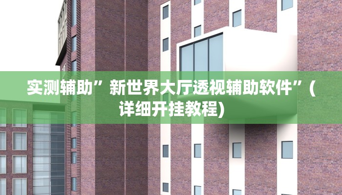 实测辅助”新世界大厅透视辅助软件”(详细开挂教程)