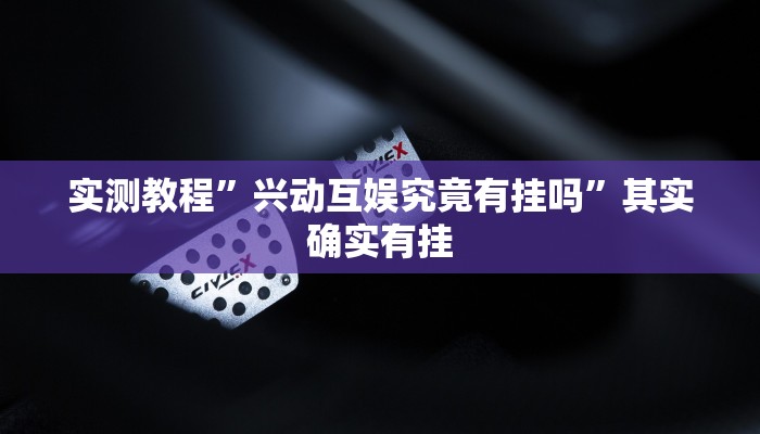 实测教程”兴动互娱究竟有挂吗”其实确实有挂