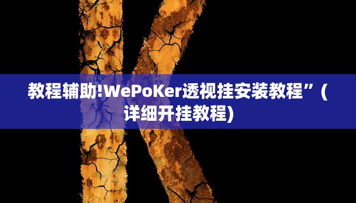 教程辅助!WePoKer透视挂安装教程”(详细开挂教程)