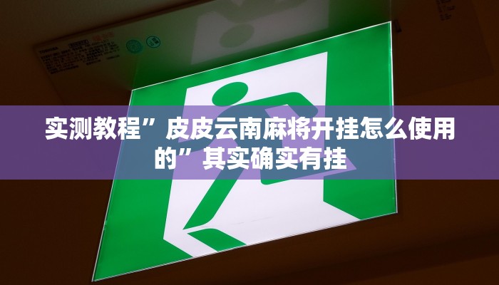 实测教程”皮皮云南麻将开挂怎么使用的”其实确实有挂