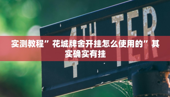实测教程”花城牌舍开挂怎么使用的”其实确实有挂