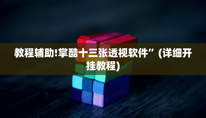 教程辅助!掌酷十三张透视软件”(详细开挂教程)