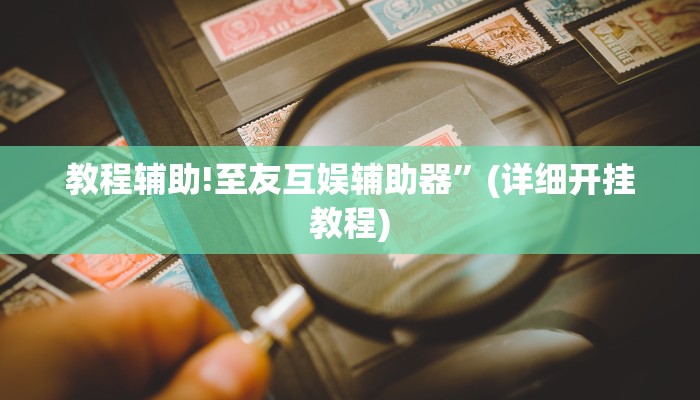 教程辅助!至友互娱辅助器”(详细开挂教程)